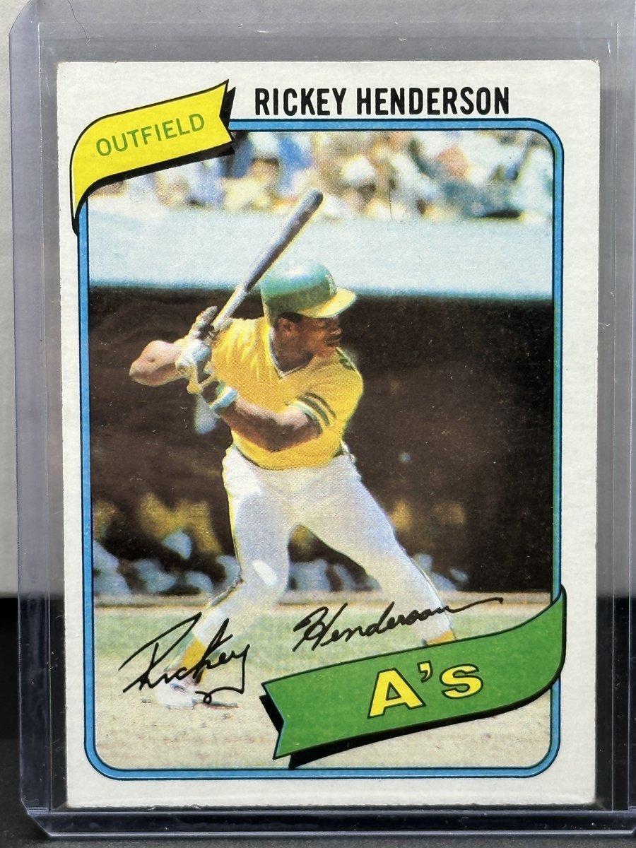 BlackCatAuction's tweet photo. Rickey Henderson 1980 Topps Rookie, Back to Baseball Auction
https://t.co/gYKeOVECnT
#Topps #MLB #baseball #cards #baseballcards #thehobby #ManofSteel #SpringTraining #BacktoBaseball https://t.co/Y5mXjnzXbA
