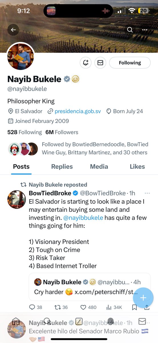 BowTiedBroke's tweet image. I think I just got retweeted by a President 🤔