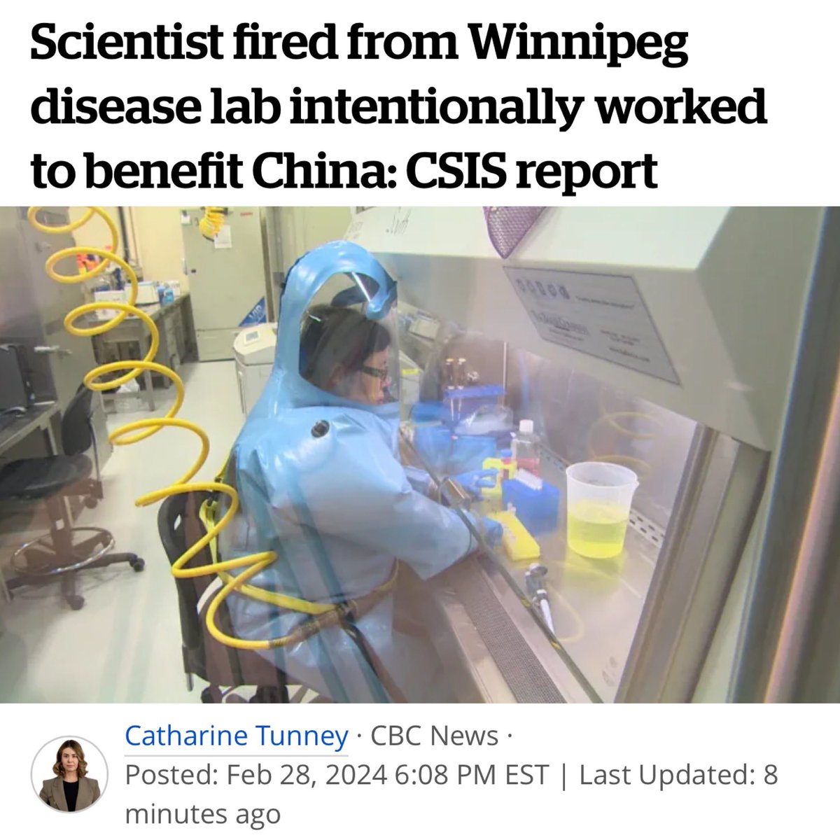 Now we know what the Trudeau government was desperately trying to hide. They allowed these security breaches at our top level lab 👇 “Dr. Xiangguo Qiu, one of the scientists who was fired from Canada's top infectious disease laboratory, 'intentionally' shared scientific…