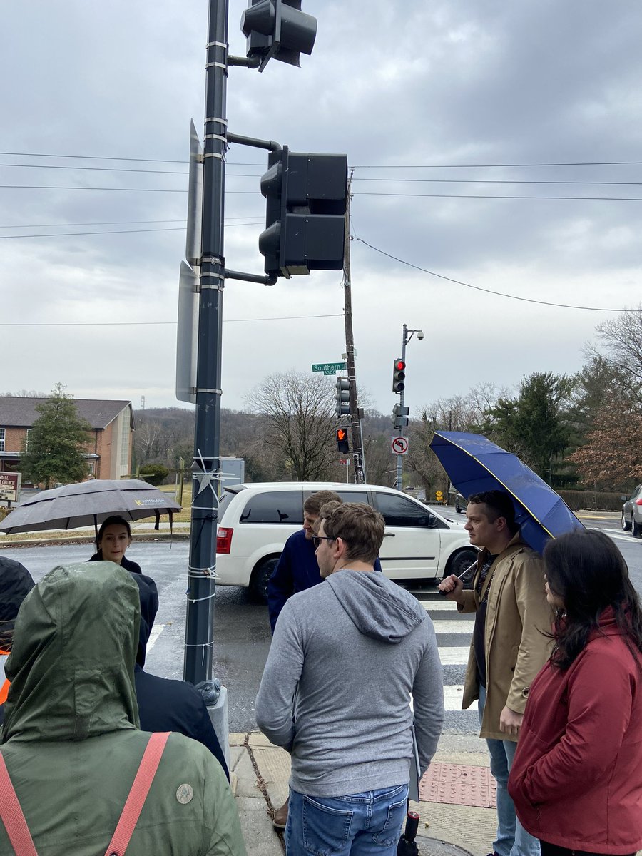 Productive morning with my @DDOTDC colleagues in Ward 7 assessing conditions on Southern Ave SE for traffic safety treatments. Great to have our partners at @kittelson with us and @CommissionerTRS to share insight. #trafficsafety #ddotdelivers