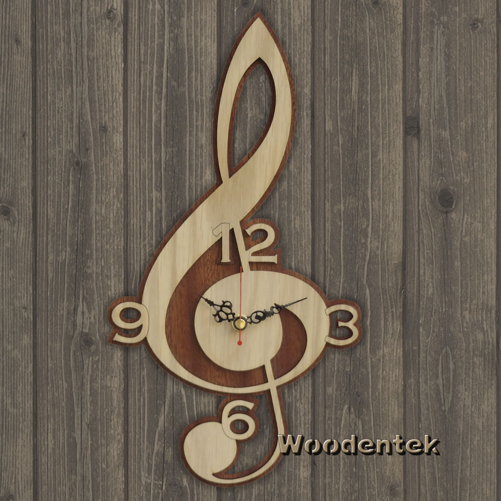 Beautiful Treble Clef Wood Clock. The perfect gift for music lovers! #violinist #musicians #guitarplayer #guitarsolo - WorldwideShipping - ,etsy.com/listing/252249…