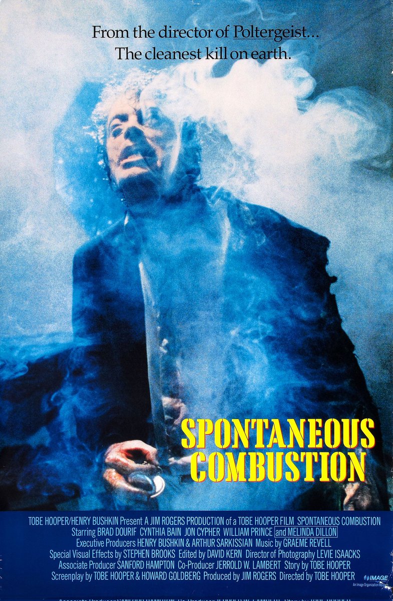 Tcmhooper's tweet image. Tobe Hooper's Spontaneous Combustion is streaming on Tubi. Not easily available, this is a great chance to check it out! 
@thehorrorchick @patrickbromley @TobeHooperCast 
#tobehooper #HorrorCommunity #HorrorMovies