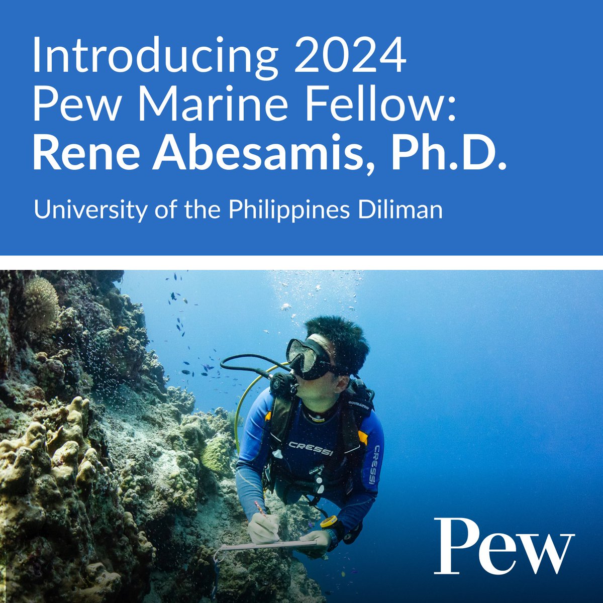 up_msi's tweet photo. Congratulations to our very own Dr. Rene Abesamis for being named a @PewEnvironment 2024 marine fellow!

Read the press release here: https://t.co/6A3fky7ECj

#PewMarineFellow https://t.co/zGXiy5pg27