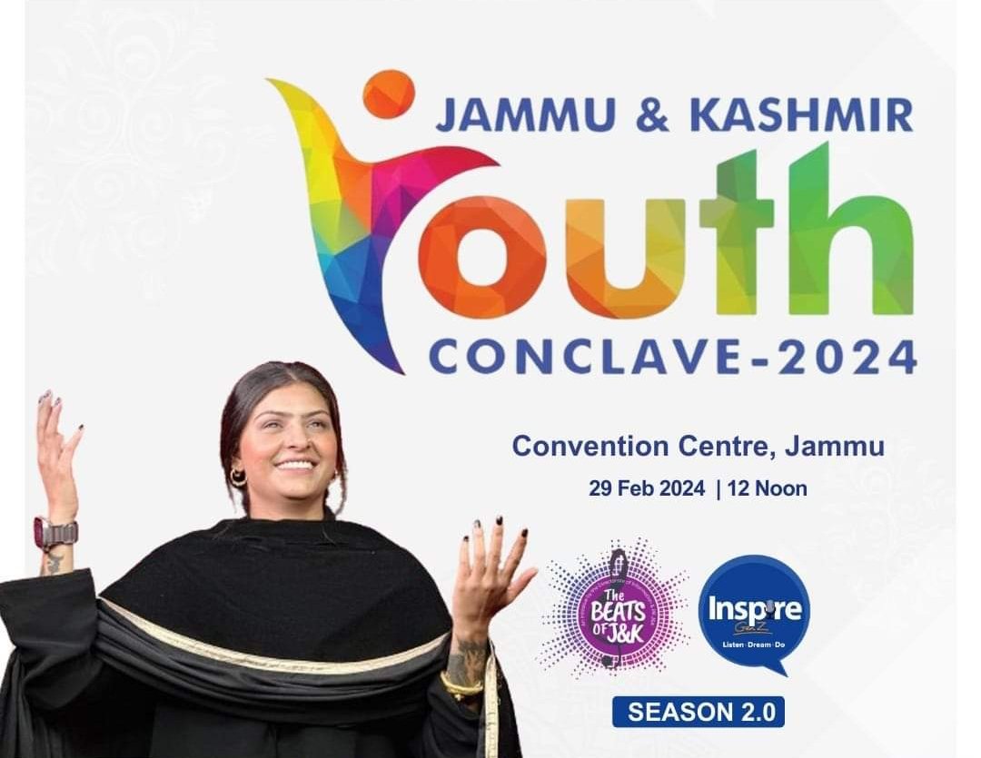 #JnKYouthConclave
Join us at the J&K Youth Conclave on 29th Feb 2024 at Convention Center Jammu for a mesmerizing performance by the renowned singer #JyotiNooran! Don't miss out on this incredible opportunity to witness her captivating voice.