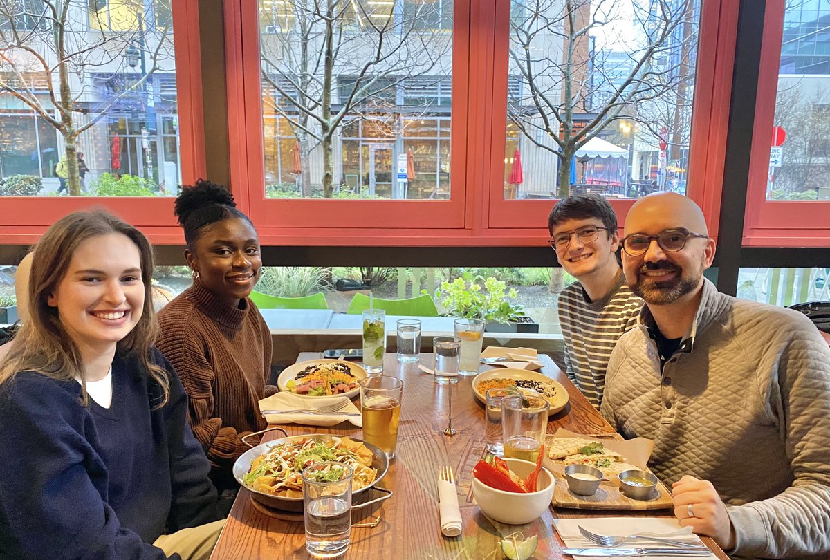 Happy hour @SimpsonLabUW to celebrate abstract outcomes for @SocInvestDerm mtg. Proud of these 3 scientists who’ll present their work in May. Dallas 🤠 here we come! Consider joining us early for the free #Darier & #HaileyHailey Disease symposium + dinner: pachyonychia.org/2024symposiums/