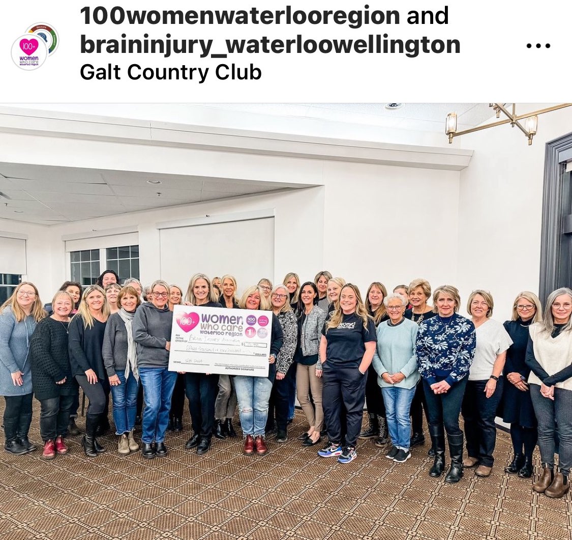 jeffchase_'s tweet image. Tonight 💯 Women Waterloo Region raised $15,900 for Brain Injury Association Waterloo Wellington…donation used to provide awareness programs &amp;amp; yoga for survivors of intimate partner violence related brain injuries @100WomenKCW @BIAWtlooWell