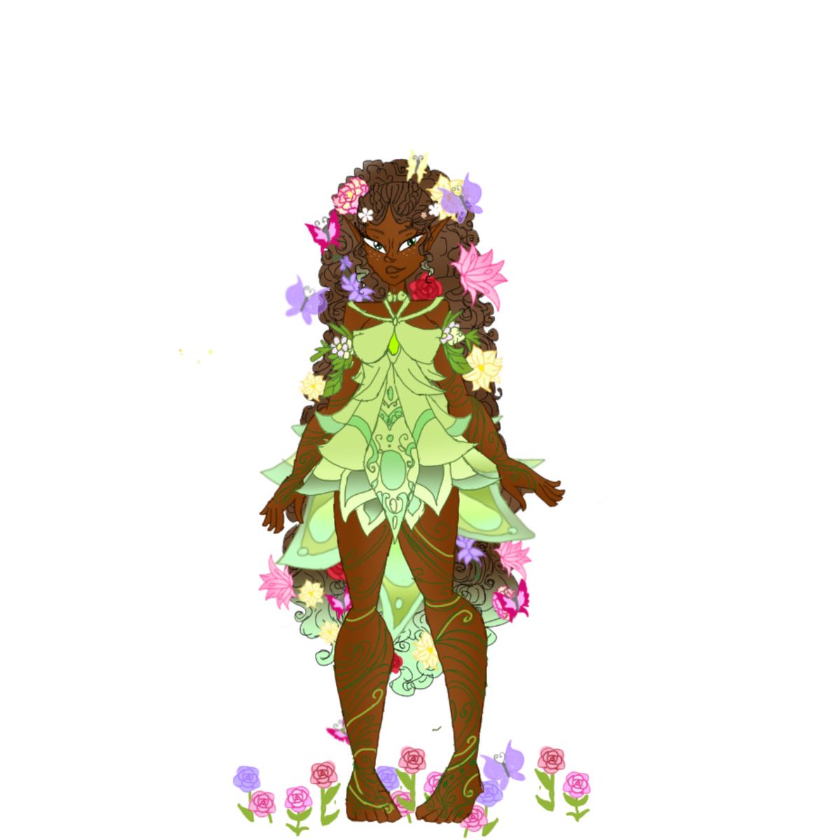 _kingix_'s tweet photo. My OCs for my (hypothetical) 
Video game &amp; story the #ElementalGaurdians 

First on the list is (my fav) Iris evermore 
The elemental of life !

#kingix #aritst #design #originalcharacter https://t.co/vzRqEyQrsL