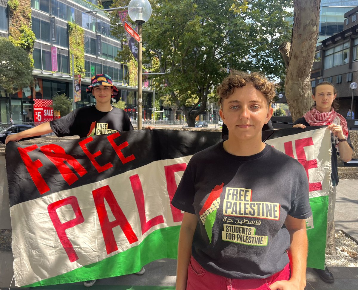 “Today's strike is to demand an end to the genocide that's going on in Gaza, and to say that students are not going to sit quietly in schools while the government gets away with supporting Israel and its crimes against humanity.” Yasmine Johnson, UTS student strike for Palestine