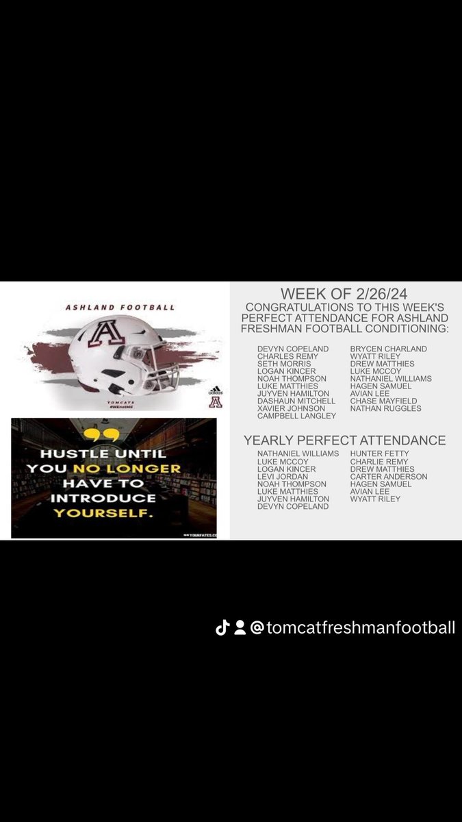 Great week of weightlifting for the incoming freshman class!Starting to get some basketball players. Congrats to them as they were OVC basketball champs! We had a Weekly attendance of 97%. We had some outstanding max numbers on bench and squat! This class is going to be special!