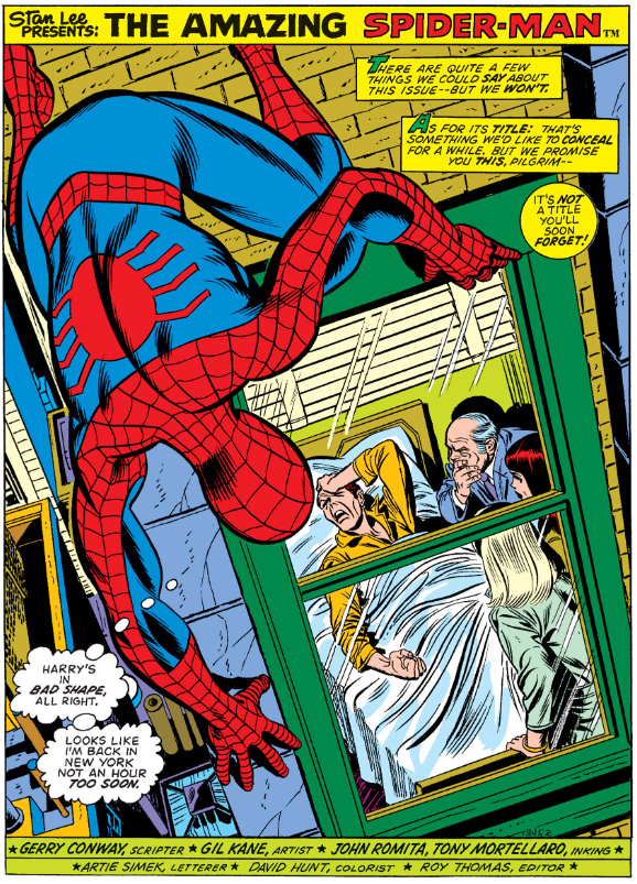 MarvelADay's tweet photo. #MarvelADay #ASM121 Peter spent the last two issues fighting the Hulk in Canada. Now he’s back in New York City, and things aren’t good. Note that the creative team has declined to reveal the title of the story. - JRW https://t.co/A1SoocY97D
