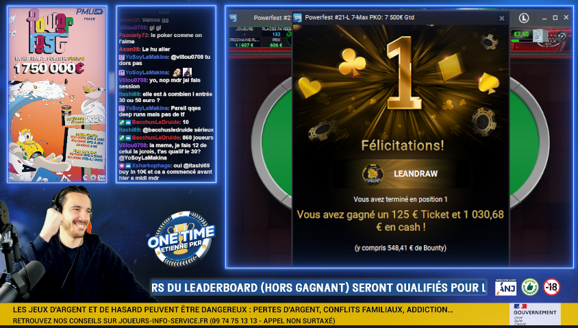 EtiennePKR's tweet image. Noms de Dious! 🤩
Sur les 3 derniers streams, une victoire par stream! 😱
On gagne le HU contre @florencemazet !  Gros GG à elle! On a bien Run Good! 
On gagne donc le #powerfest 21L 10€ 7max KO ⚔️ 
Incroyable! 🤩🏆
Merci à tous !