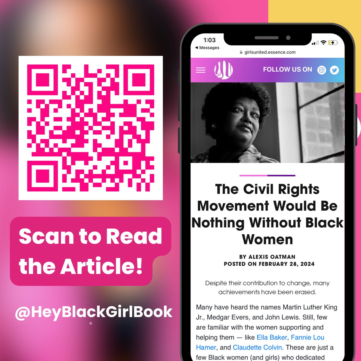 whitneylbarkley's tweet photo. I was quoted in Girls United by @Essence  today 💖 https://t.co/jyBWr1F8bs