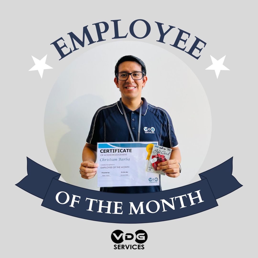 Congratulations to Christian for being our Employee of the Month for February!

Your hard work and dedication has not gone unnoticed and we'd like to thank you for your outstanding contributions to our company 🏆

#VDGServices #employeeofthemonth #employeerecognition