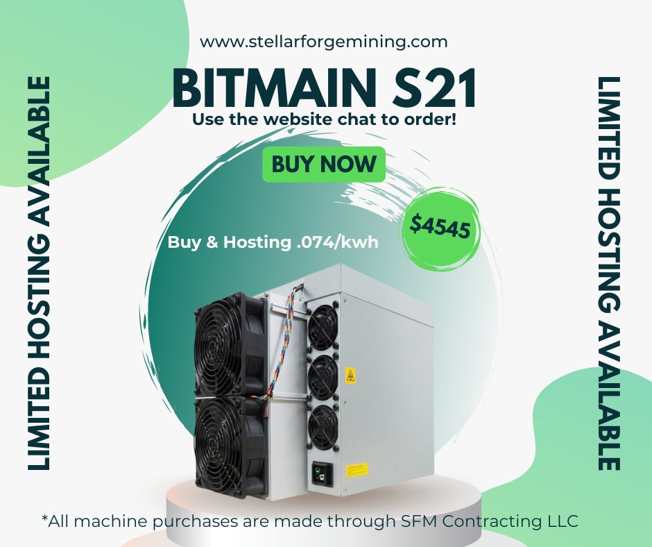 Limited hosting available... Get orders in today!

stellarforgemining.com 

#Bitcoin #crypto