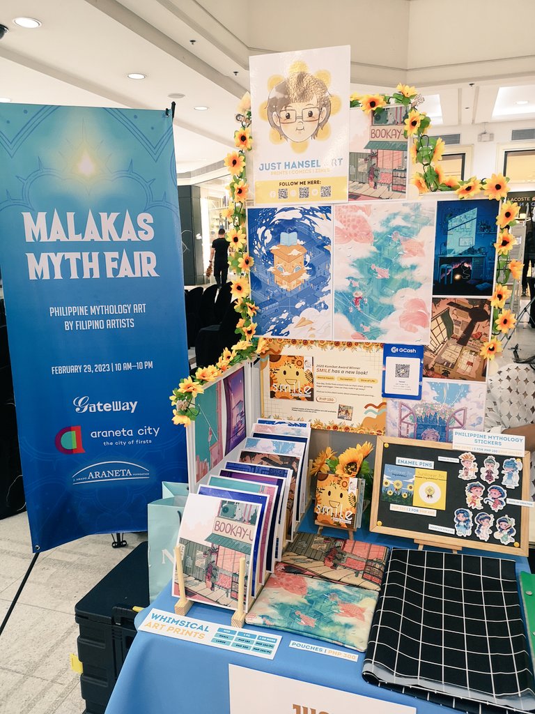 Hello! I'm at Malakas Myth Fair today at Gatewall Mall, Araneta, QC 🥳 If you like books, philippine mythology, and whimsical art, make sure to drop by. One day only! We're just in front of Giordano :D

#sanTENakpan #JanusSilangIsnagDekada