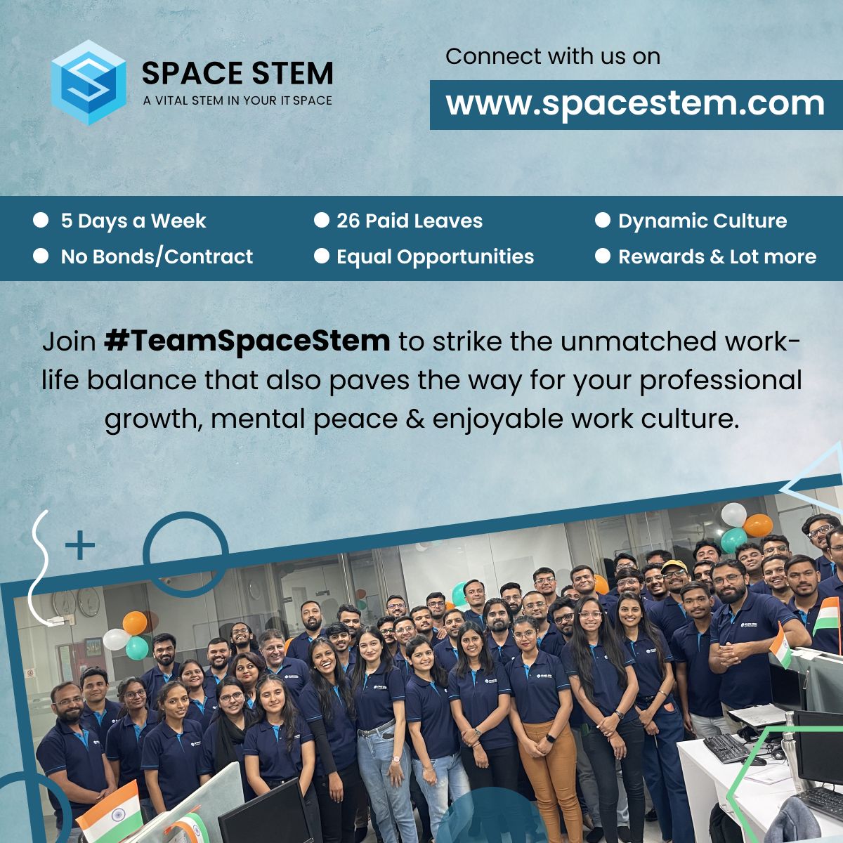 Hum job dene me lobh nahi karenge !!!
 
Code your future with us! 💻 Join our team as a Software Developer and let your skills shape tomorrow's tech landscape.
 
Apply at hr@spacestem.com

#spacestemjobupdates #ahmedabaditjobs #ithiring #DotNetJobs #AngularJobs #AzureJobs