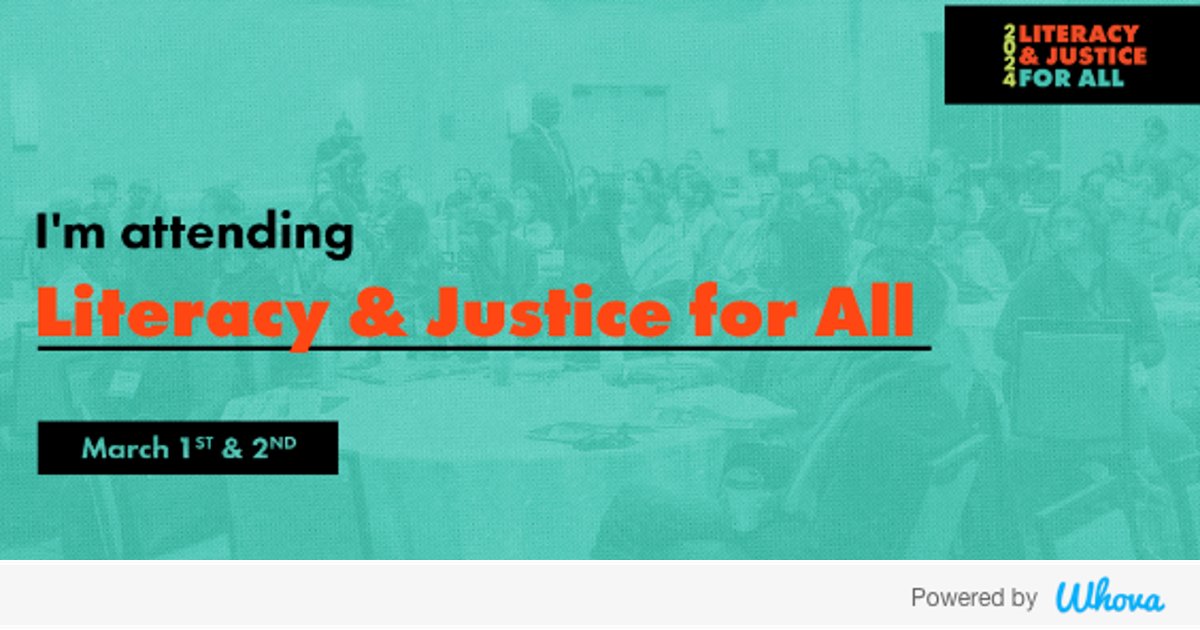 Hi! I'm attending Literacy & Justice for All. Let's start connecting with each other now. whova.com/whova-event-ap… #LJ4ALL