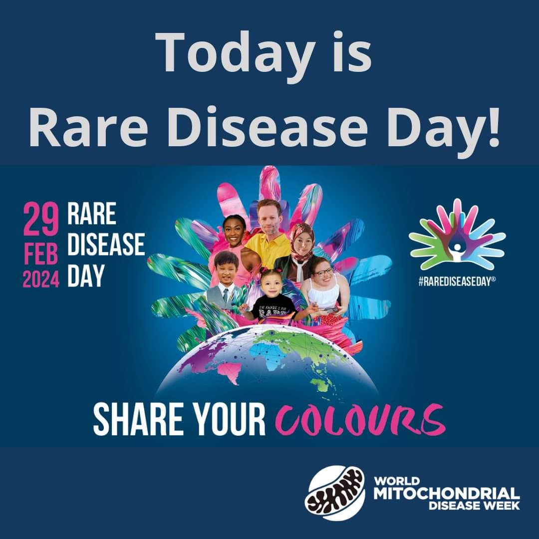 Feb 29th, Rare Disease Day, is dedicated to raising awareness about rare diseases and their impact on people worldwide. This includes individuals affected by mitochondrial diseases that affect the mitochondria which are responsible for producing energy in cells.