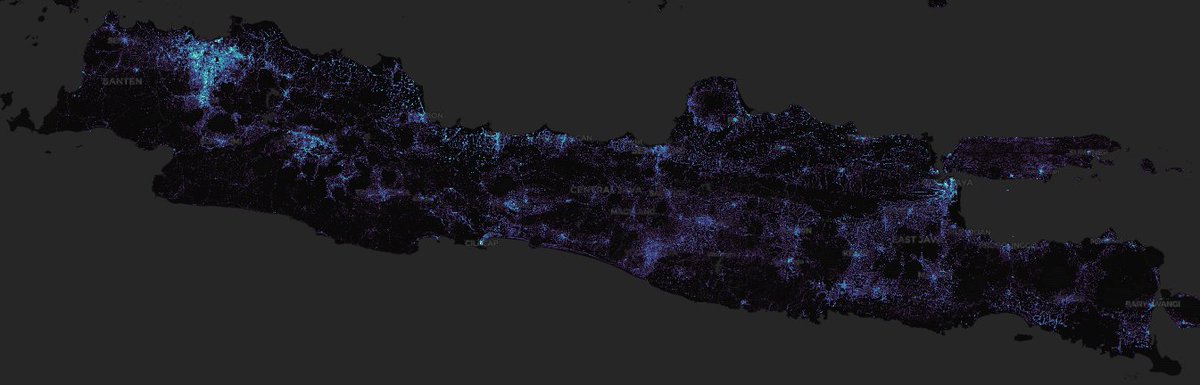 Building Density. Java-Indonesia. Processed from Microsoft footprints data in Python and visualize with QGIS #Python  #QGIS #DataScience