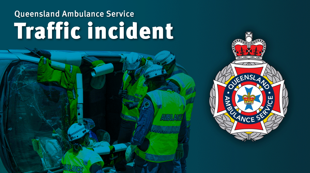 QldAmbulance's tweet photo. #WavellHeights - Paramedics are on scene at a vehicle and motorcycle crash at the intersection of Edinburgh Castle Road and Shaw Road at 1pm. https://t.co/nTdV6kALan