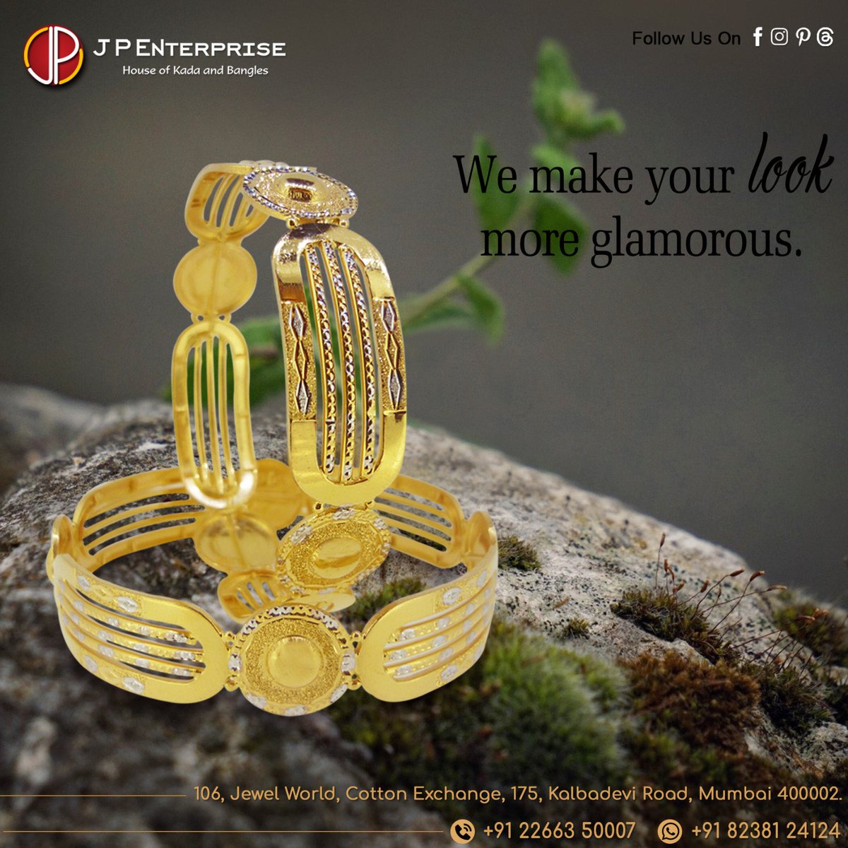 We make your look more glamorous.

#goldkada #beautifuljewellery #royaljewellery #goldkangan #goldjewellery #bangles #goldbangles #craftsmanship #classicjewellery #antiquebangles #goldjewellerydesign #goldbanglesdesigns #mumbaijewellers #indianjewellery #indianjeweller