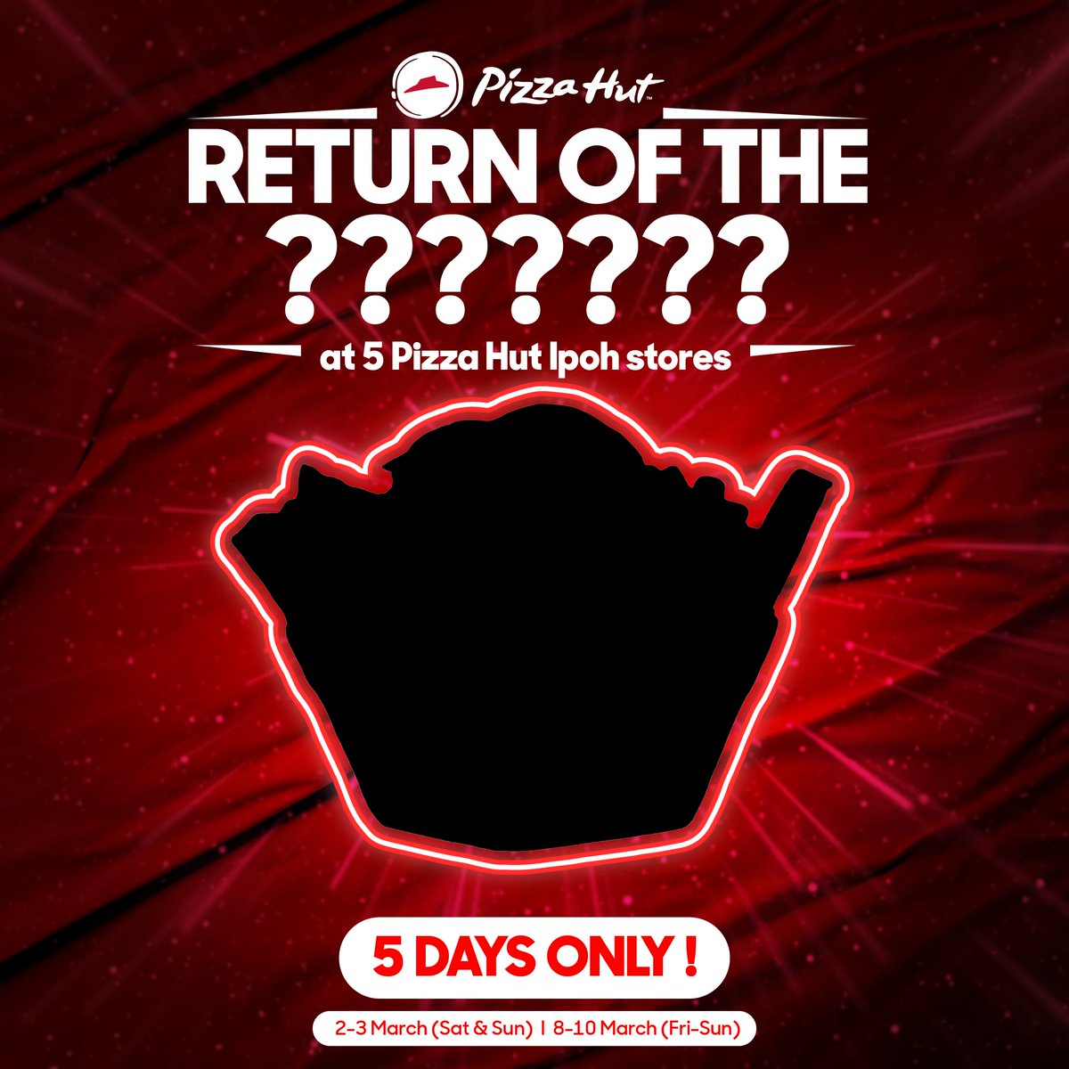 Calling all Ipoh people. Guess who's making a fresh, crispy comeback? Get ready to pile your plate high because it will be back and better than ever. Stay tuned for more delicious updates! #pizzahutmalaysia #onlyinipoh #returnofthegreens