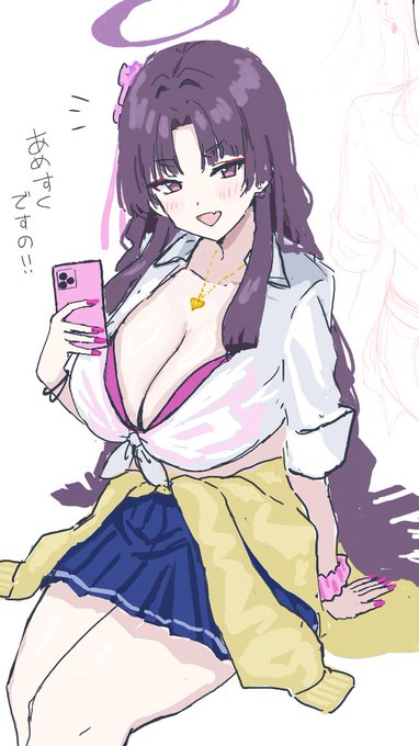 アメスク絵チャで描いたユカリ(アメスクというかギャルになってる気がする) 