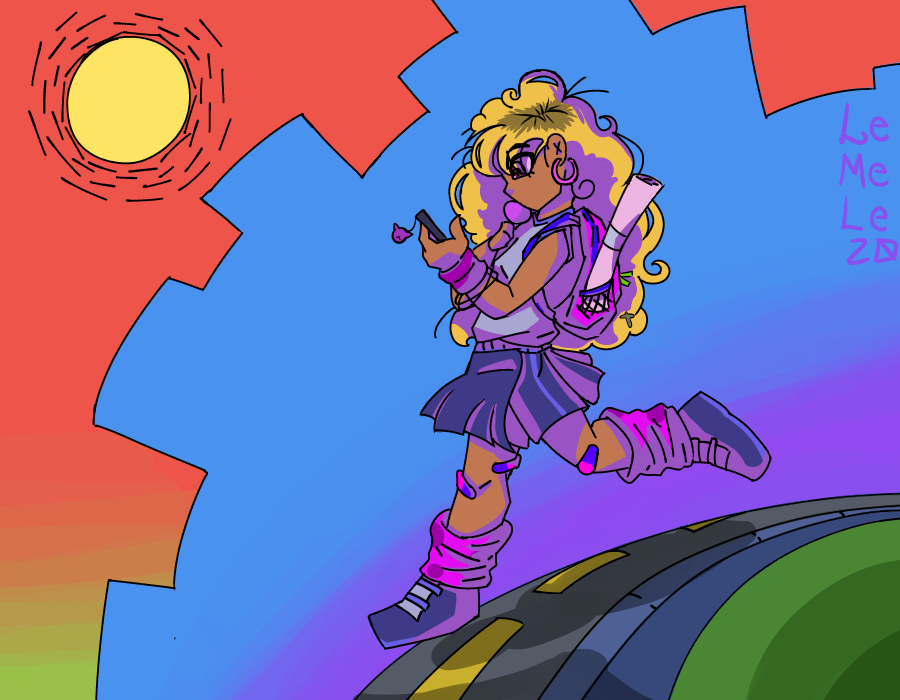 VisceraLeme's tweet photo. made this for a mediabang contest, is a gyaru going to school, wearing clothes inspired by Brazilian school uniforms https://t.co/Xy6TGIPoyu