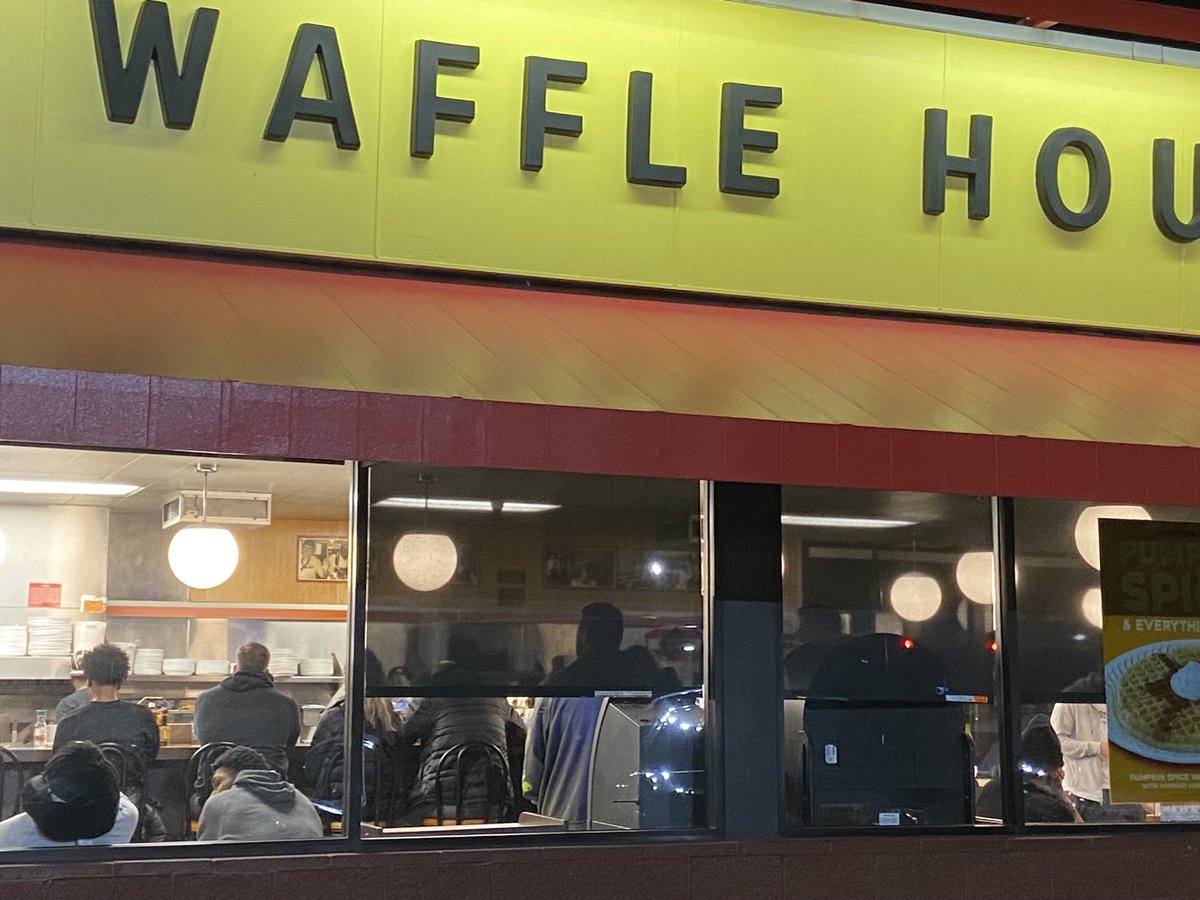 coachcoffman's tweet photo. .⁦@MastodonMBB⁩ loves TRADITIONS that connect generations

79-77 OT win at Wright State &amp; guess where we are?

@WaffleHouse⁩ tradition that @dc2998⁩ ⁦@BPlanutis33⁩ ⁦@deontebillups34⁩ @j_5⁦@J5_Hoops⁩ 
started!

On pregame board-“I want waffles” https://t.co/CGz9m7qsBx