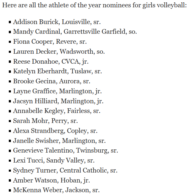 HobanGirlsVball's tweet photo. Congratulations to Amber Watson for being nominated for the Greater Akron-Canton High School Sports Awards for Girls Volleyball Player of the Year!

The winner will be announced on 6/21 during a live show at the Akron Civic Theatre. https://t.co/Ca7EoVkiYa