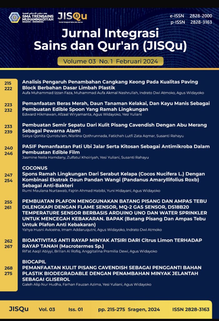 Selamat Ustadz @aguswidayoko1 dkk SMA Trensains Muhammadiyah Sragen untuk penerbitan jurnal JISQu [edisi kelima]. Berkemajuan, SMA publikasi jurnal. jisqu.trensains.sch.id/index.php/jour… @dikdasmenpusat @AlphaARachman @Mkhoirulhuda24 @AbdulahMukti @azaki_khoirudin