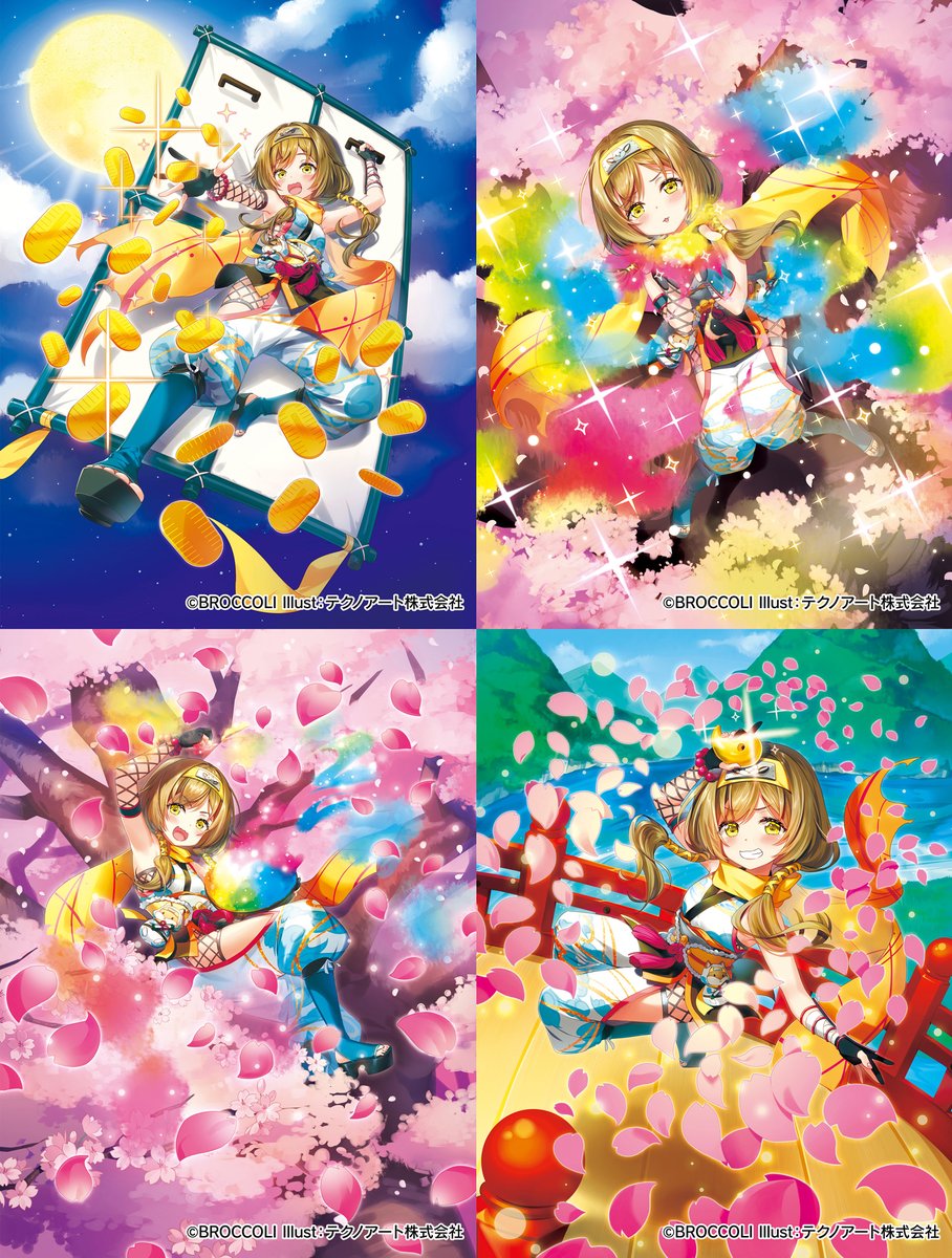「【お仕事】Vividz「花鳥風月」にてまりあとノイを描かせていただきました。フリ」|うな木なまづ@お仕事募集中のイラスト