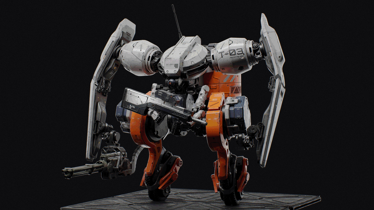 SteveZhi's tweet photo. A.R.M.S. - ADVANCED ROBOTIC MODULAR SENTINEL  Heavy Armed Model https://t.co/TblcSRFZMh 

#3D #blenders #SubstancePainter #concpet #scifi #b3d #robot #digitalart