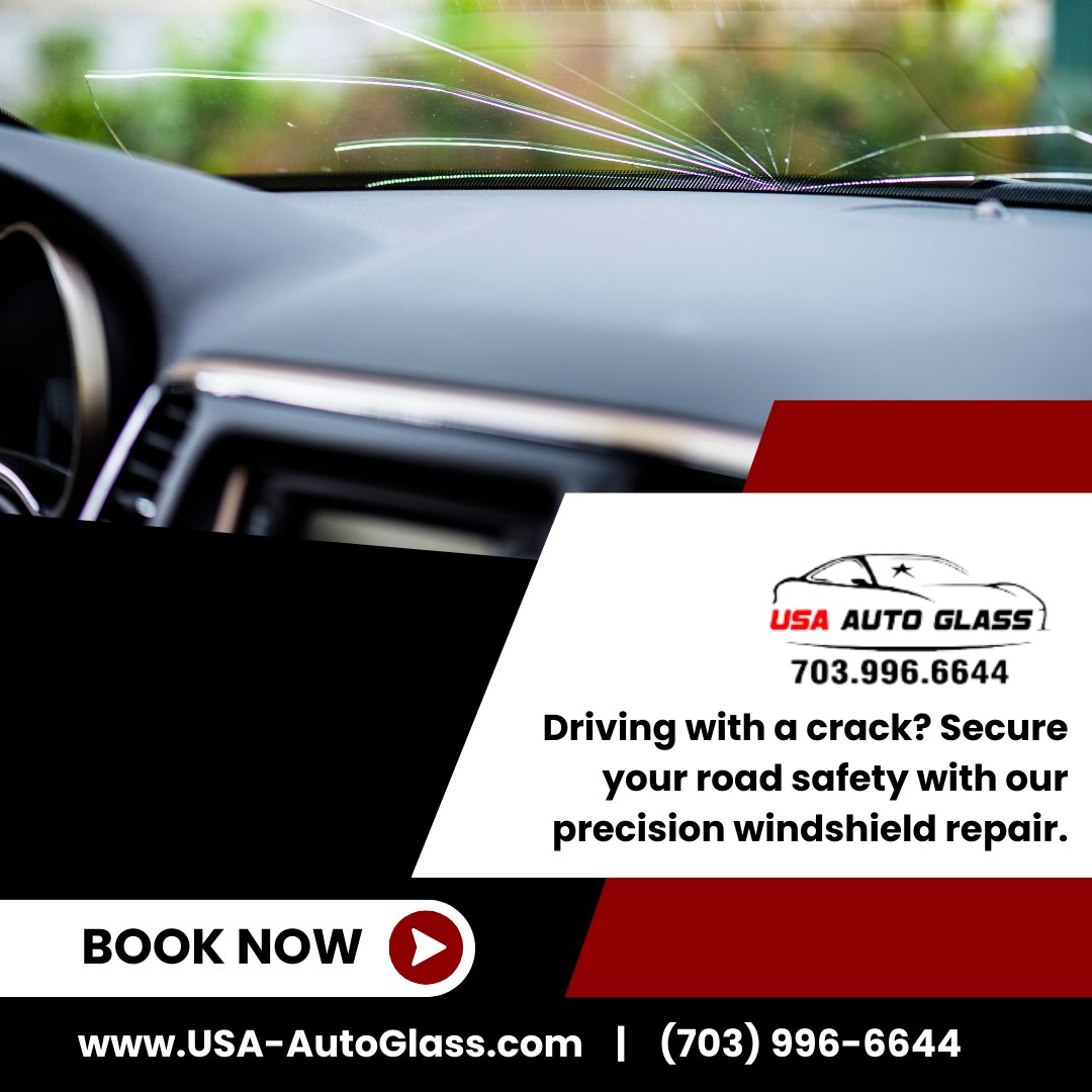 Are you driving with a cracked windshield in Vienna, VA? Don't risk it; USA Auto Glass offers superior repair services. Ensure your road safety and act now. Call (703) 996-6644 today. #WindshieldSafety #AutoGlassRepair