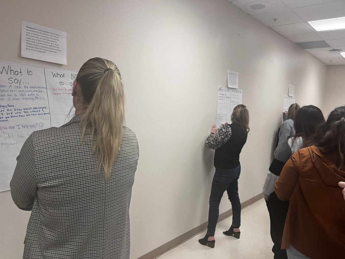 During tonight’s Aspiring Leaders focus groups I had the pleasure of hosting a Q & A with McKnight & Bertie with Aspiring Coaches. Then the group moved on to a gallery walk on scenarios that will help them be prepared for the unexpected @BrandiHendrix14 @educategalore