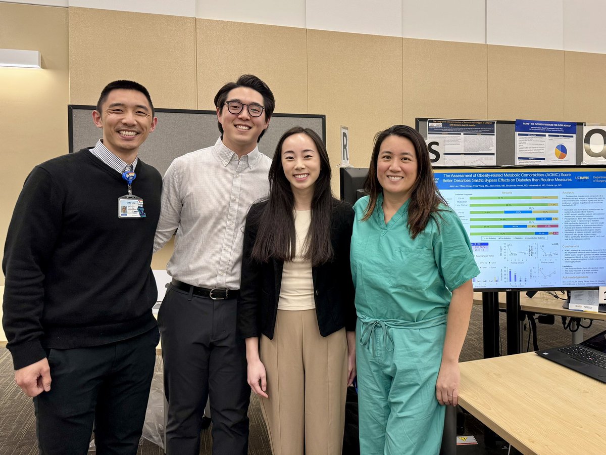 So proud to mentor these 3 rising star @UCDavisMed students, John Lew, Justin Choi, and Tiffany Wong! They had great posters at the SOM research day. @UCDavisSurgery @UCDavisResearch