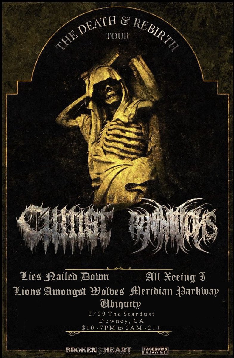 #Thursday 2/29 at #TheStarDustClub in #Downey! #PullUp! 

#metalcore #metal #deathcore #facedownrecords #cultist #reminitions #liesnailddown #meridianparkway #allxeeingi #ubiquity #livemusic #divebar #breakdown #mosh #beer