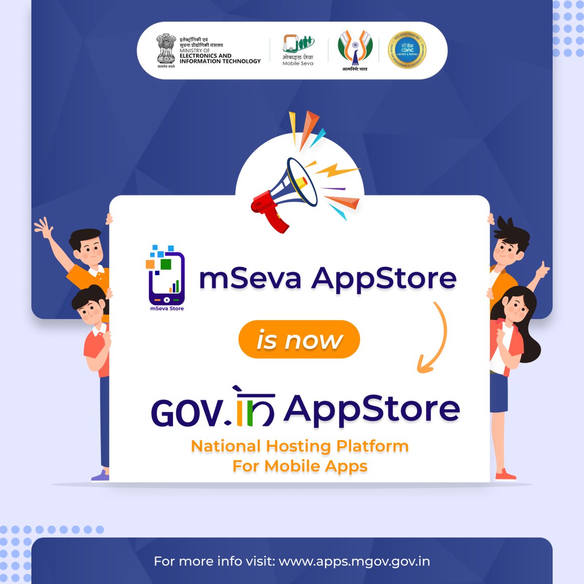 _DigitalIndia's tweet image. 🌟Made in India, Made for India🌟
Calling Indian mobile #appdevelopers to host their mobile applications developed for the delivery of public services on GOV.IN #AppStore (earlier called mSeva Appstore)
An initiative by @GoI_MeitY, implemented by @cdacindia…