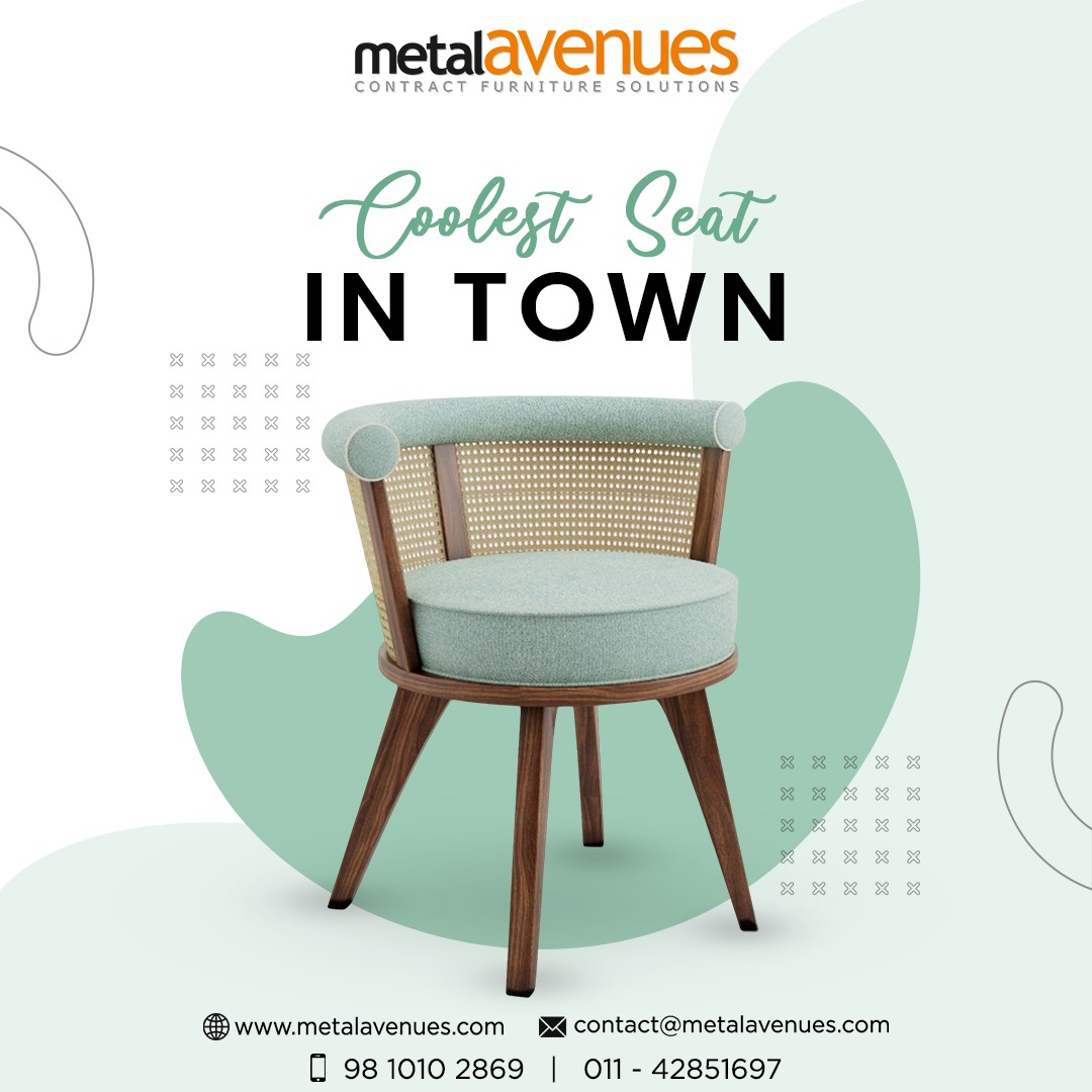 Chill vibes, stylish seat. 🪑 Dive into style with the coolest chair in town. A perfect blend of chic and comfort awaits you. ❄️ For more details, Visit metalavenues.com #metalavenues #cafefurniture #cafechairs #coolchairs #resortfurniture #restaurantfurniture