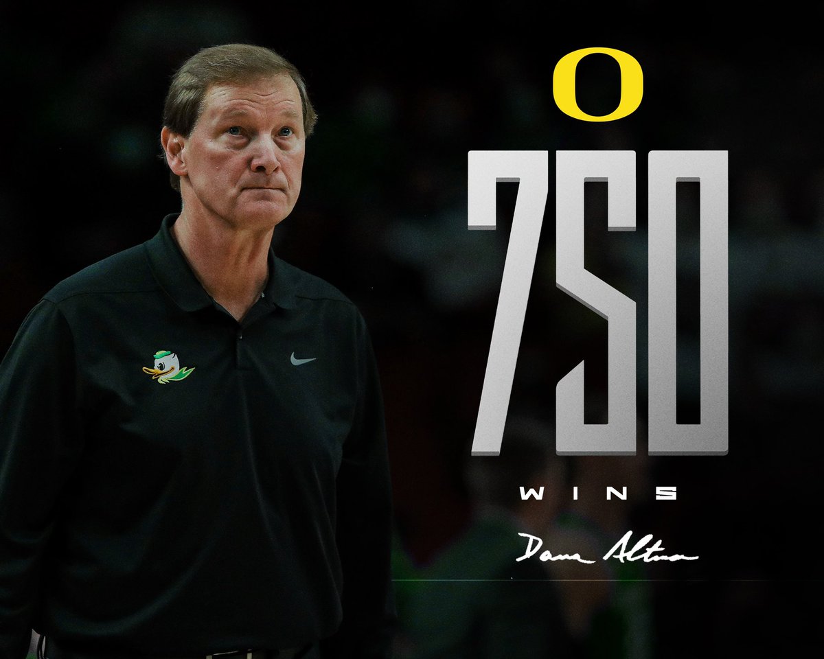 Sustained excellence. 

Congratulations Coach Altman on 750 career wins! #GoDucks