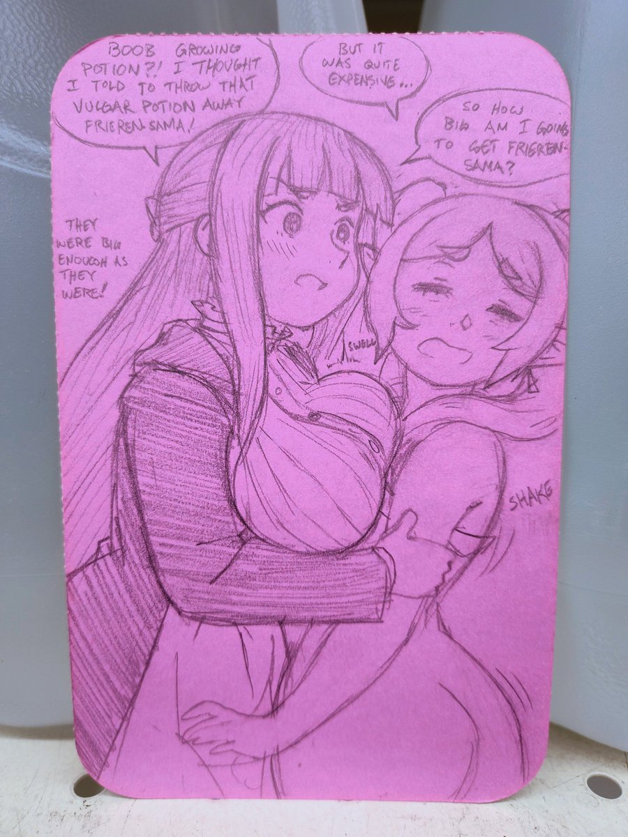 The_Tits_of_Mio's tweet photo. Looks like Fern is in for a lot of growing, huh? Poor Frieren. https://t.co/IQas8eeAFA