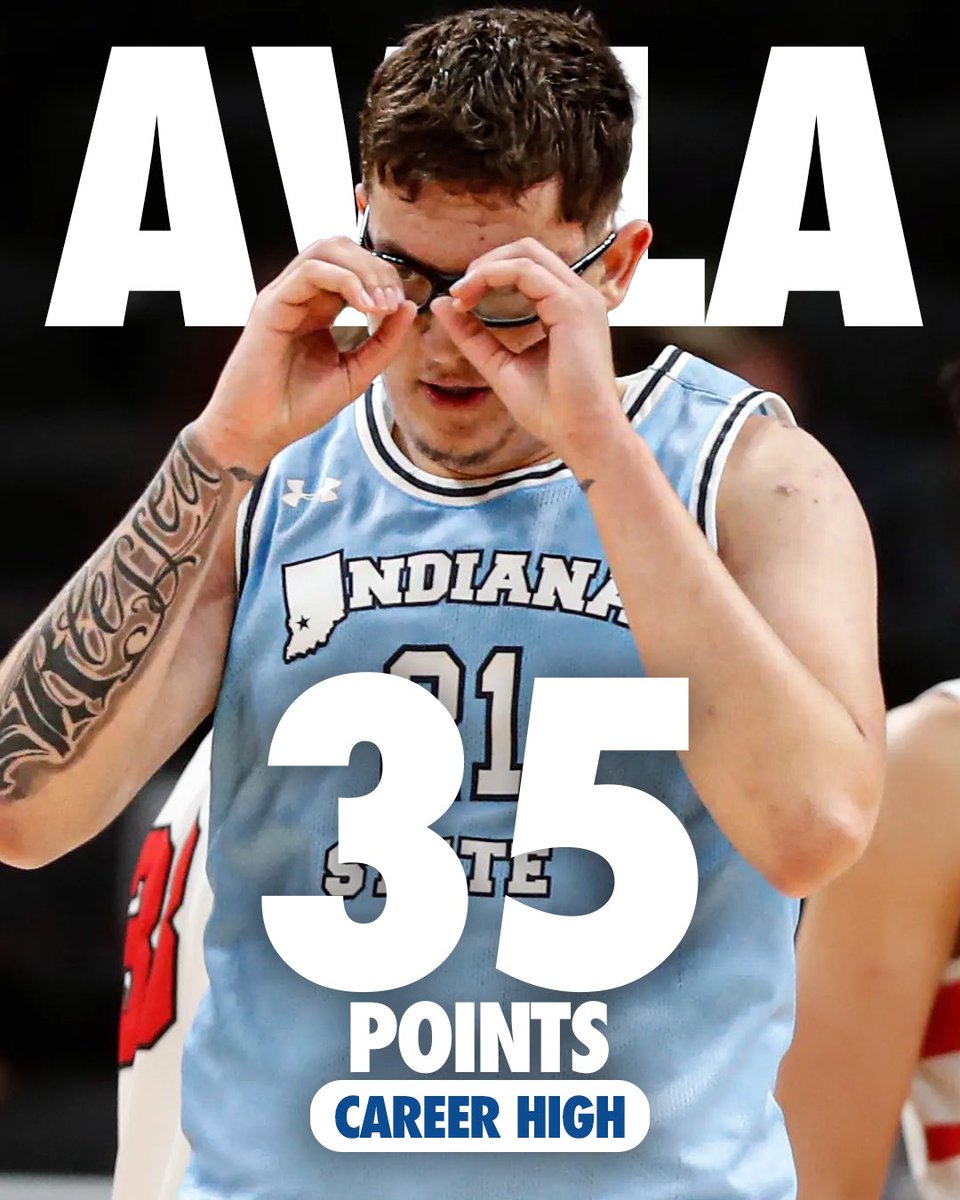 Indiana State’s Robbie Avila dropped a career high 3️⃣5️⃣ points vs. Evansville 🥽🔥