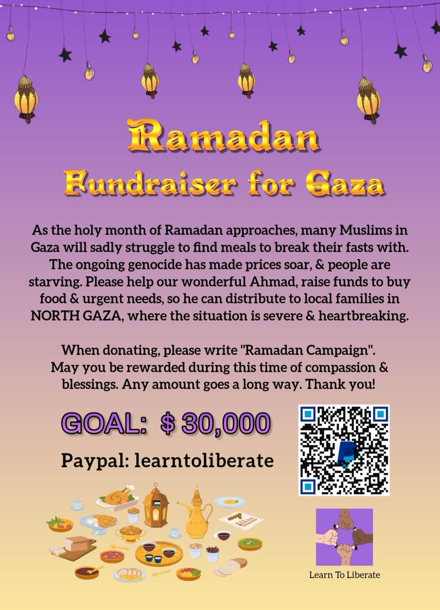 📢 LET'S DONATE AND SHARE RAMADAN FUNDRAISER FOR GAZA Food & Urgent needs for Northen Gaza are dire. The situation is dangerous but Ahmad will try to reach the North Gaza, let's help Ahmad and reach the goal! we only have less than 2 weeks, Please donate if you can and share‼️