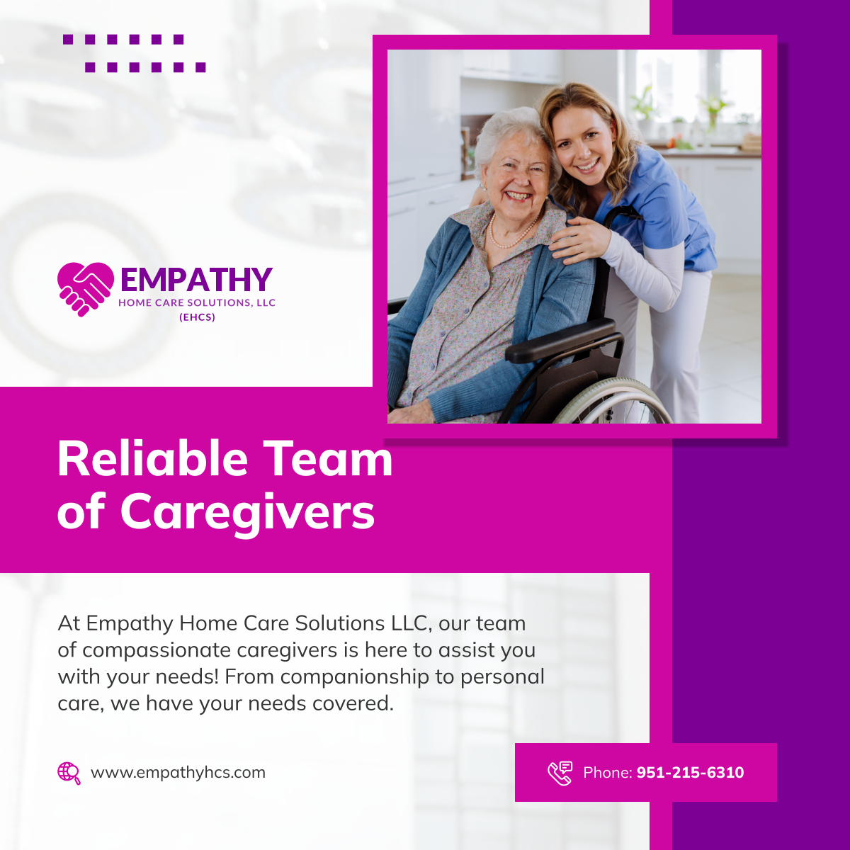 empathyhcsoln's tweet photo. We specialize in personalized in-home care, such as personal care, companionship, homemaking, respite care, home care aide, and more. Get in touch with us today for more information about our services. 

#CoronaCalifornia #CaregivingTeam #HomeCare https://t.co/qMQLqYkFbk