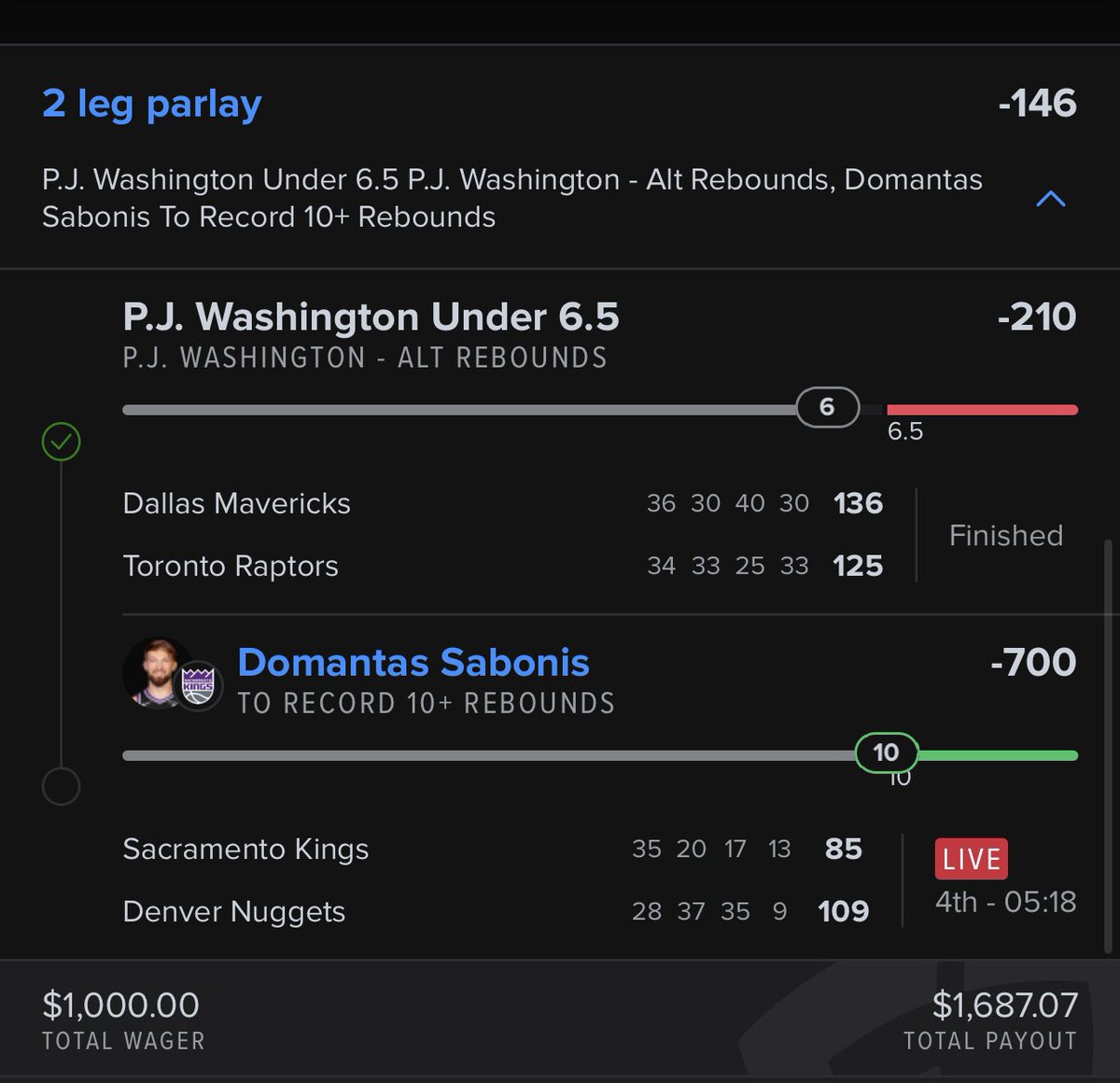Sabonis really came back in for the double double down 25 then dipped😂

The most underserved straight win of my life