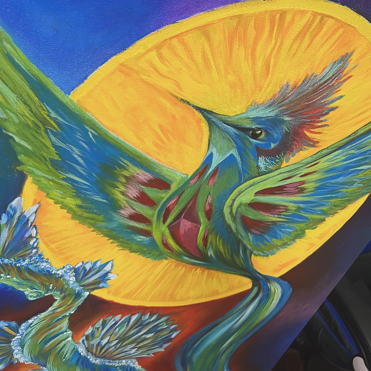 Prismatic Plumage of hummingbird #paint #art #draw #drawing #acrylic #sketch #sketchbook #boceto #ilustration #illustration #dibujo #pencil #pencilcolor #color #lineart