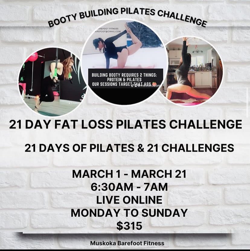 🌎 Join us from ANYWHERE in the World!

💪See how doing just 30min of Pilates daily changes your body/booty! 

☘️ 2 lucky participants will win an MBF $100 Gift Certificate gift package with an MBF Barefoot, Boujee, Bendy hoodie & tote 👜 

#pilates #onlinepilates