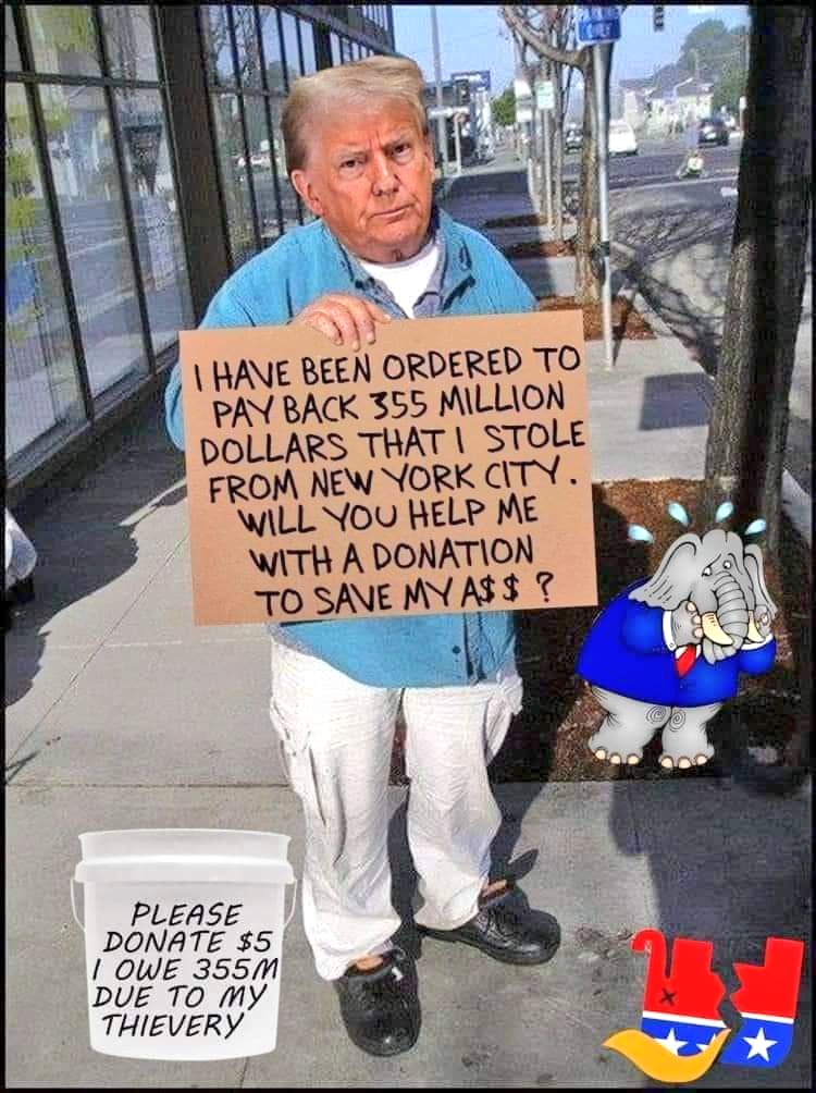 For gawds sake, can't one of Unkle Clarence Thomas's billionaire buddies give defendant Trump some 💰💰💰💰? #TrumpIsBroke #TrumpIsATraitorAndCriminal