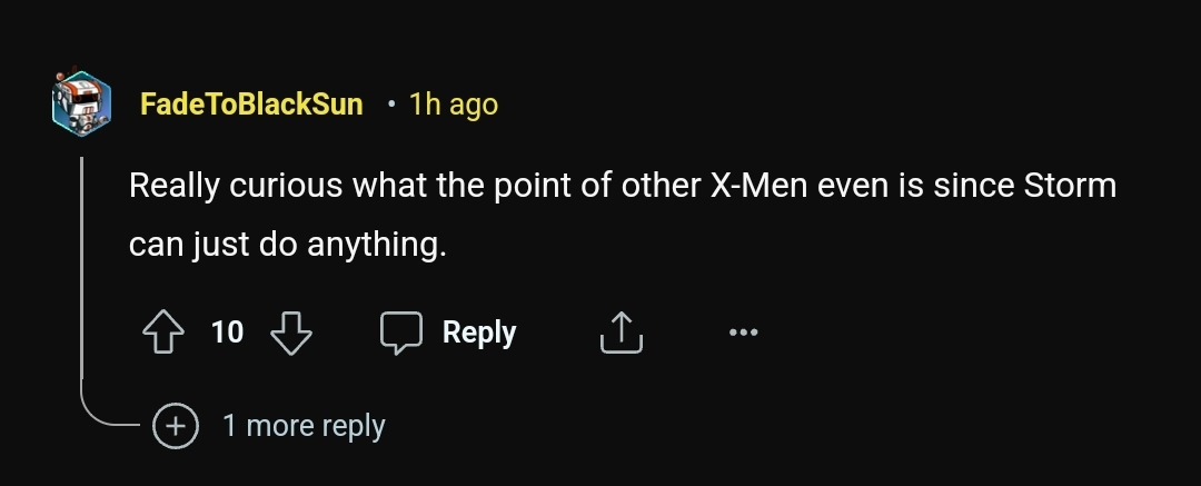 butterflykyss's tweet photo. Whenever Reddit users are throwing a fit, you know a writer did the dsmn thing in regards to Ororo!!!  Such a great time to be a Storm fan, so sad for her haters.  The days of lowballing her are over!!!! 

#beyondomega https://t.co/V4feZk5RFD