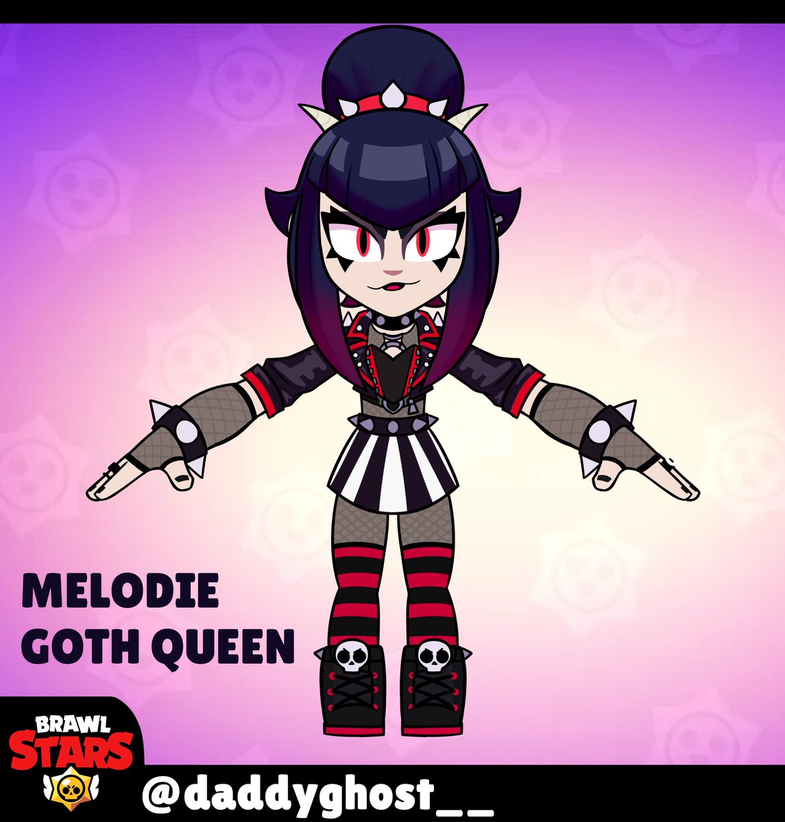 DaddyGhost__'s tweet photo. Melodie Goth Queen skin idea

#BrawlStars  #BrawlTalk #SupercellMAKE #brawlstarsfanart #BrawlstarsMelodie https://t.co/rBtF3aEQsk